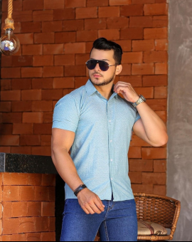 Camisa Manga Curta Esporte Fino Masculina