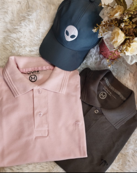 Camisa Masculina Polo Lisa Algodão 100%