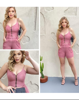 Conjunto Feminino Ana Ruga Short e Cropped