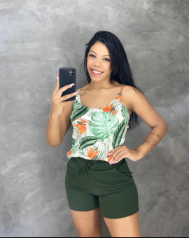 Conjunto Feminino Blusa Estampa Verão e Short