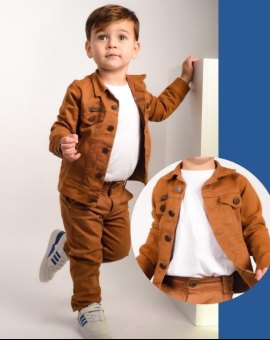 Conjunto Infantil Menino Calça e Jaqueta Jeans