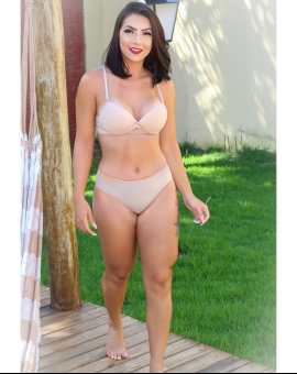 Conjunto Lingerie com Calcinha Grande Básica