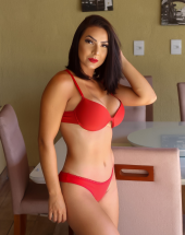 Conjunto Lingerie Sensual Vermelha Básica Atacado na Rua 44 Goiânia