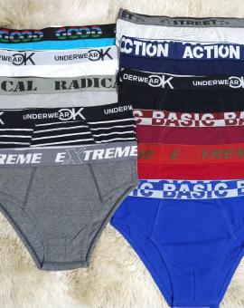 Cueca Slim Listrada Algodão 100%