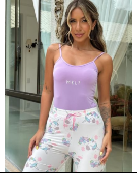 Pijama de Unicórnio Feminino Blusa e Calça