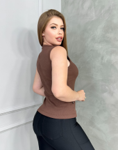 Regata Feminina de Ribana Canelada Atacado na Rua 44 Goiânia