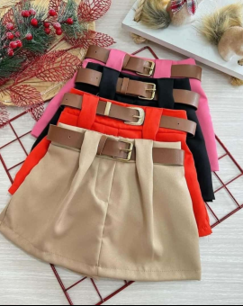 Saia Infantil Curta com Cinto