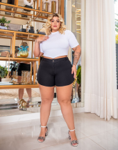Short Plus Size Jeans com Reforço na Costura Atacado na Rua 44 Goiânia