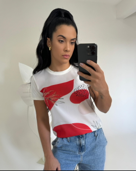 T-Shirt Premium para Mulheres com Detalhes em Strass