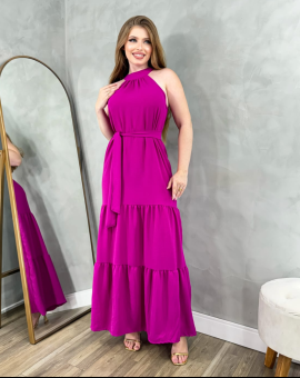 Vestido Longo Três Marias Gola Alta