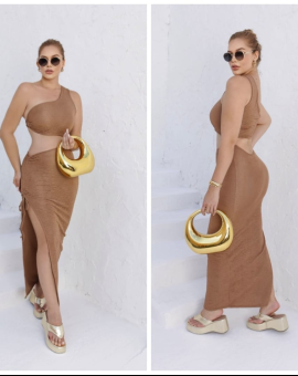 Vestido Longo Tubinho com Abertura Lateral