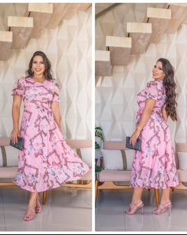 Vestido Midi Estampado Moda Evangélica