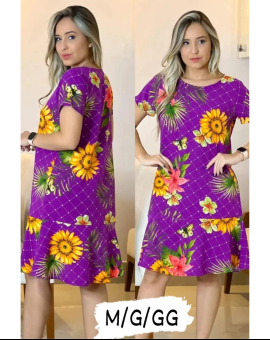 Vestido Soltinho Curto Moda Evangélica Estampado