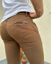 Bermuda Jeans Masculina Coladinha Bege Atacado na Rua 44 Goiânia