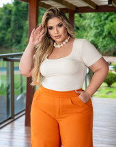 Blusa Canelada com Decote Quadrado Atacado na Rua 44 Goiânia