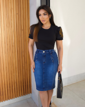 Blusa Manga Princesa com Bordado Atacado na Rua 44 Goiânia