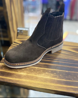 Bota Botina Masculina de Couro Cano Curto