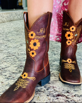 Bota Feminina Texas com Girassois