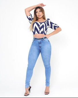 Calça Jeans Coladinha Feminina Cintura Alta
