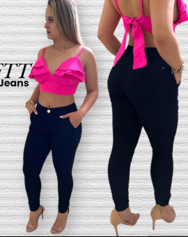 Calça Jeans Feminina Coladinha com Lavagem Escura