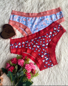 Calcinha com Renda e com Estampa