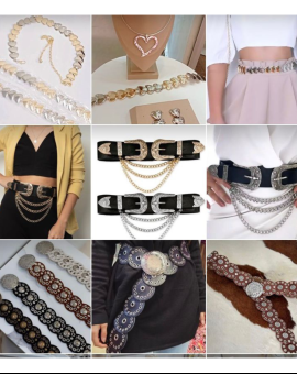 Cinto Country Duas Fivelas com Corrente