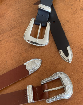 Cinto de Couro Feminino com Fivela Country Básico