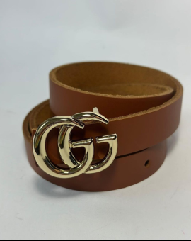 Cinto Feminino Gucci em Couro Sintético Caramelo