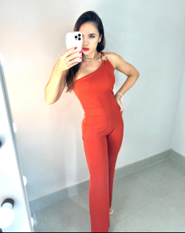 Macacão Feminino Nula Manga Tubinho Vermelho