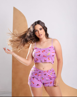 Pijama Sexy Feminino Cropped e Short