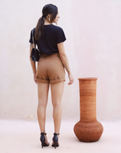 Short em Alfaiataria Curto Cintura Alta Atacado na Rua 44 Goiânia