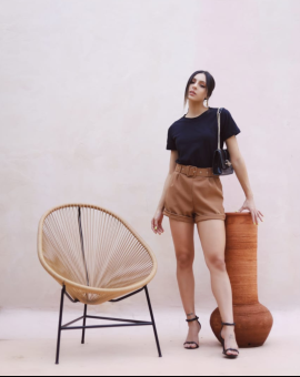 Short em Alfaiataria Curto Cintura Alta