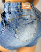 Short Saia Jeans Feminino Curto Levanta Bumbum Atacado na Rua 44 Goiânia