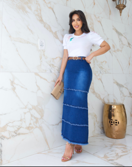 T-Shirt de Luxo Manga Bufante Branca Básica