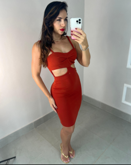 Vestido Curto Tubinho com Abertura Lateral