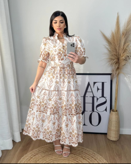 Vestido Midi no Laise Moda Evangélica Rodado