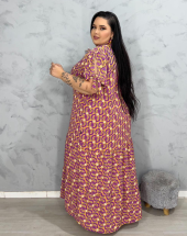 Vestido Plus Size Longo Estampado Moda Evangélica Atacado na Rua 44 Goiânia