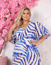 Vestido Plus Size Longo Manga Morcego Estampado Atacado na Rua 44 Goiânia