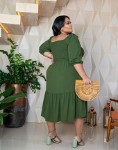 Vestido Plus Size Midi com Babado Moda Cristã Atacado na Rua 44 Goiânia