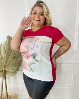 Blusa Plus Size Moda Evangélica com Estampa