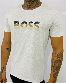 Camiseta Boss Masculina Gola O Branca