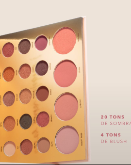 Paleta de Sombras 24 Cores Peroladas com Blush