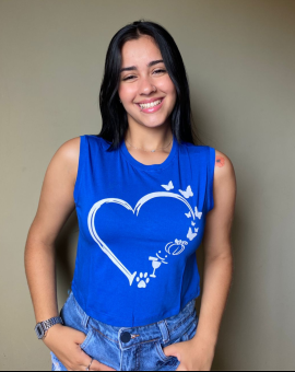 Regata Feminina Estampada com Coração