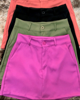 Short de Alfaiataria Básico Curto Cintura Alta