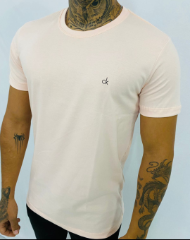 T-Shirt Básica Masculina de Algodão 100% Rosa