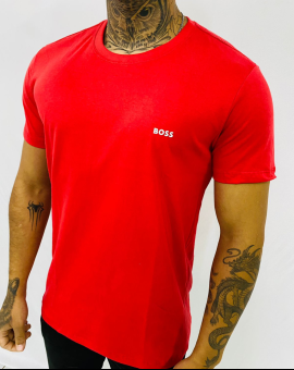 T-Shirt Básica Masculina Vermelha Estampa Boss