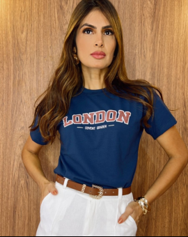 T-Shirt Feminina London Tecido Premium