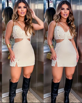 Vestido de Festa Curto de Alcinha com Decote V