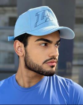 Boné Masculino Azul Aba Curta com Estampa