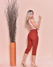 Calça Capri Feminina com Bolsos Laterais Atacado na Rua 44 Goiânia